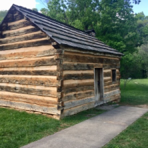 Restored cabin belonging to a family of a childhood friend of Lincoln's, located at Knob Creek.